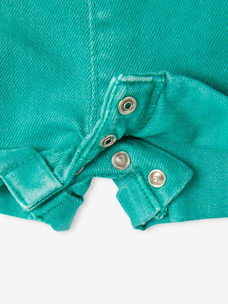 Dungaree Shorts with Adjustable Straps for Babies ecru+mint green - vertbaudet enfant 