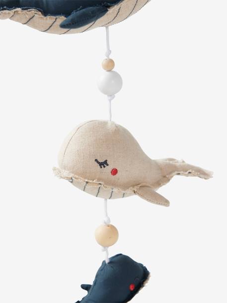 Mobile musical baleines NAVY SEA beige chiné - vertbaudet enfant 