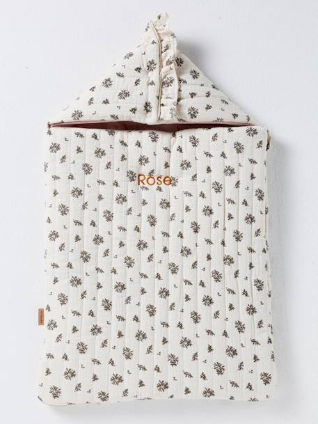 Nid d'ange enveloppant en coton beige imprimé+bleu glacier+bleu grisé+imprimé grenier+vanille - vertbaudet enfant 