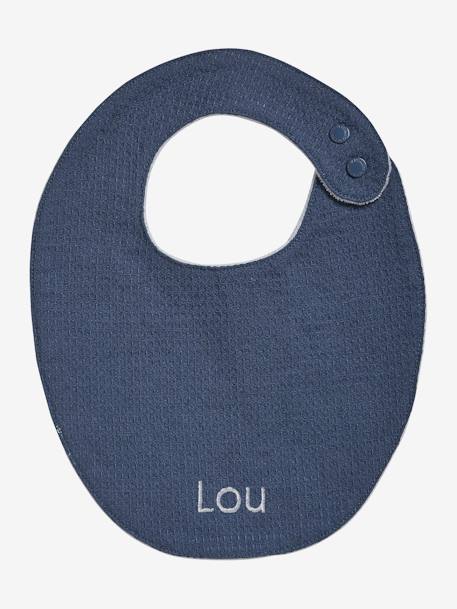 Lot 2 bavoirs naissance bleu imprimé+terracotta - vertbaudet enfant 
