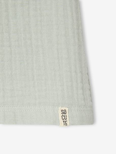 Short Sleeve Dual Fabric T-Shirt for Babies aqua green - vertbaudet enfant 
