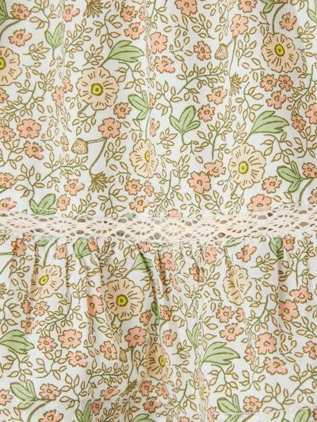 Floral Dress with Lace Details for Babies vanilla - vertbaudet enfant 