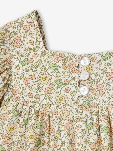 Floral Dress with Lace Details for Babies vanilla - vertbaudet enfant 
