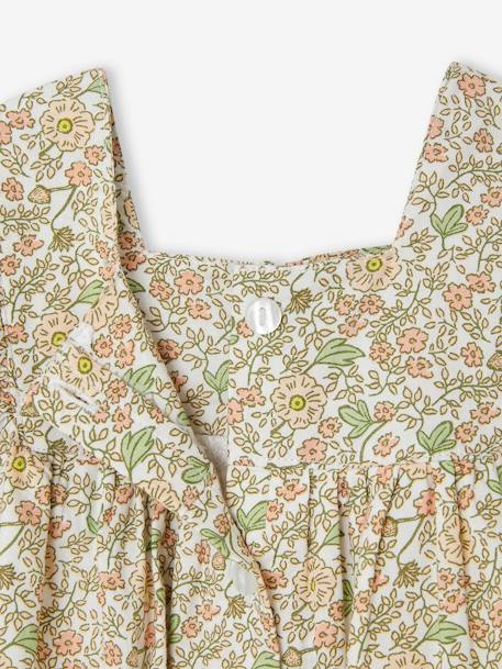 Floral Dress with Lace Details for Babies vanilla - vertbaudet enfant 
