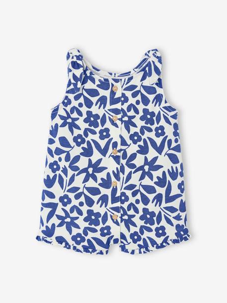 Printed Jumpsuit for Babies printed blue+rose - vertbaudet enfant 