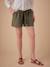 Paperbag-Effect Cotton Gauze Shorts for Maternity, ENVIE DE FRAISE olive - vertbaudet enfant 