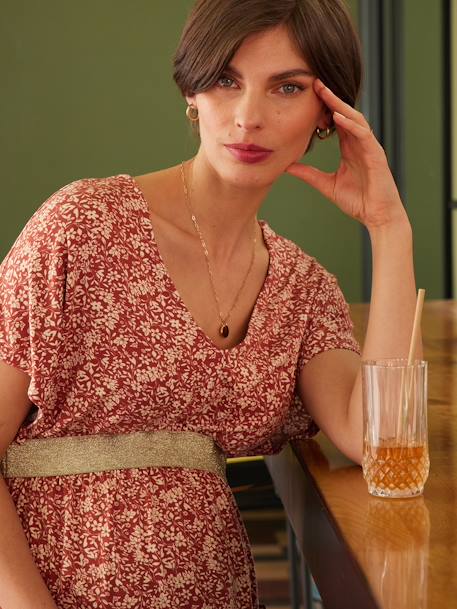 Top with V-Neckline for Maternity, Félicieor by ENVIE DE FRAISE black+terracotta - vertbaudet enfant 