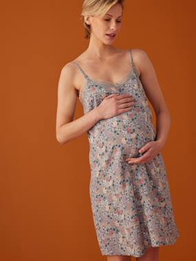 Maternity-Strappy Nightie with Floral Print, by Envie de Fraise