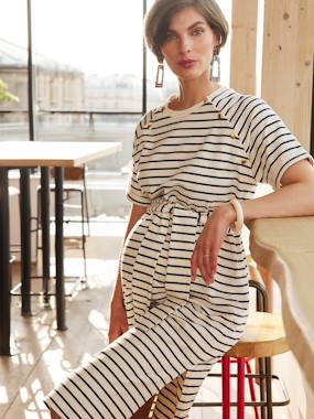 -Striped Fleece Dress for Maternity, by ENVIE DE FRAISE