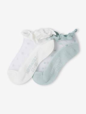 Pack of 2 Pairs of Quarter Socks for Girls  - vertbaudet enfant