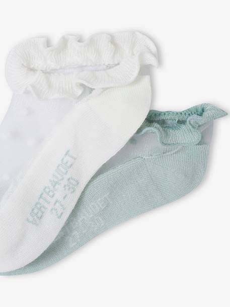 Pack of 2 Pairs of Quarter Socks for Girls ecru - vertbaudet enfant 