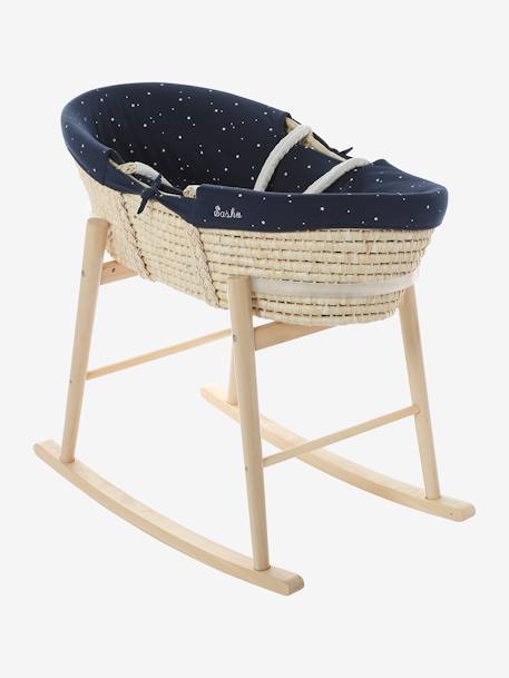 Carrycot Liner Dark Blue/Print+ecru - vertbaudet enfant 