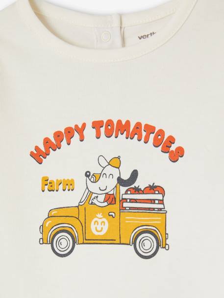 T-Shirt for Babies, 'Farmer' ecru - vertbaudet enfant 