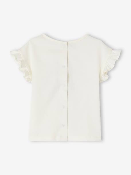 T-Shirt with Flowers in Relief, for Babies ecru - vertbaudet enfant 