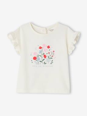 T-Shirt with Flowers in Relief, for Babies  - vertbaudet enfant