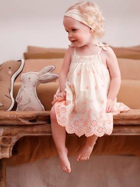 Baby-Embroidered Dress & Matching Headband for Babies