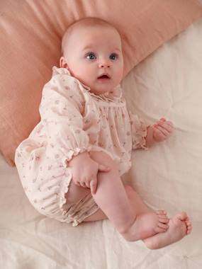 Floral Long Sleeve Romper for Newborn Babies  - vertbaudet enfant