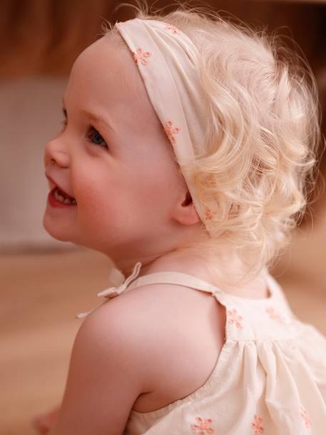 Robe brodée et son bandeau assorti bébé écru - vertbaudet enfant 
