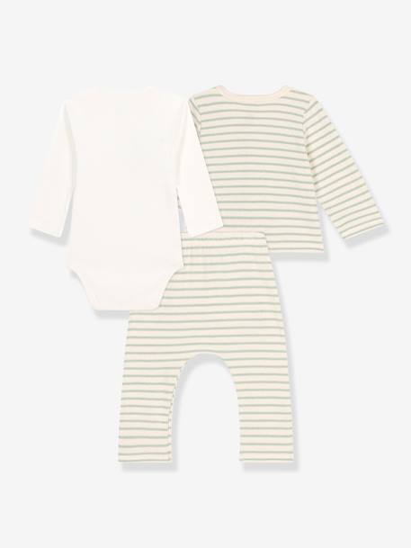3-Piece Combo for Babies, by Petit Bateau striped green - vertbaudet enfant 
