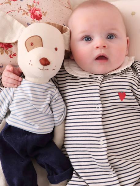 Pack of 3 'Heart' Sleepsuits in Interlock Fabric, for Babies night blue - vertbaudet enfant 