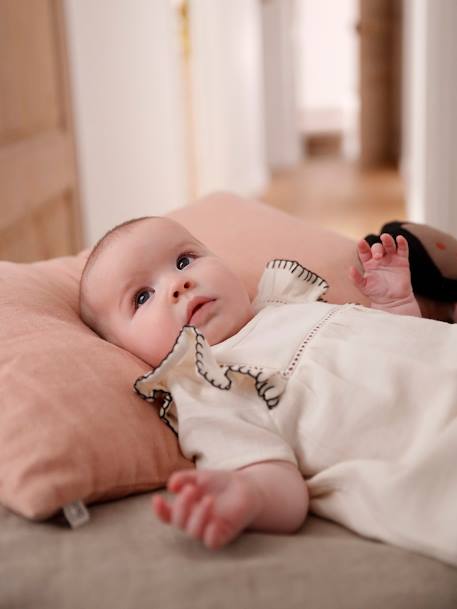 Robe en gaze de coton naissance écru - vertbaudet enfant 