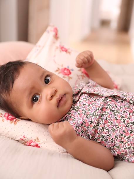 Combinaison fleurie naissance personnalisable blanc imprimé+écru - vertbaudet enfant 