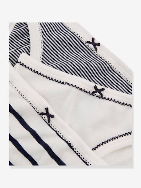 Lot de 3 culottes rayées petite fille blanc - vertbaudet enfant 