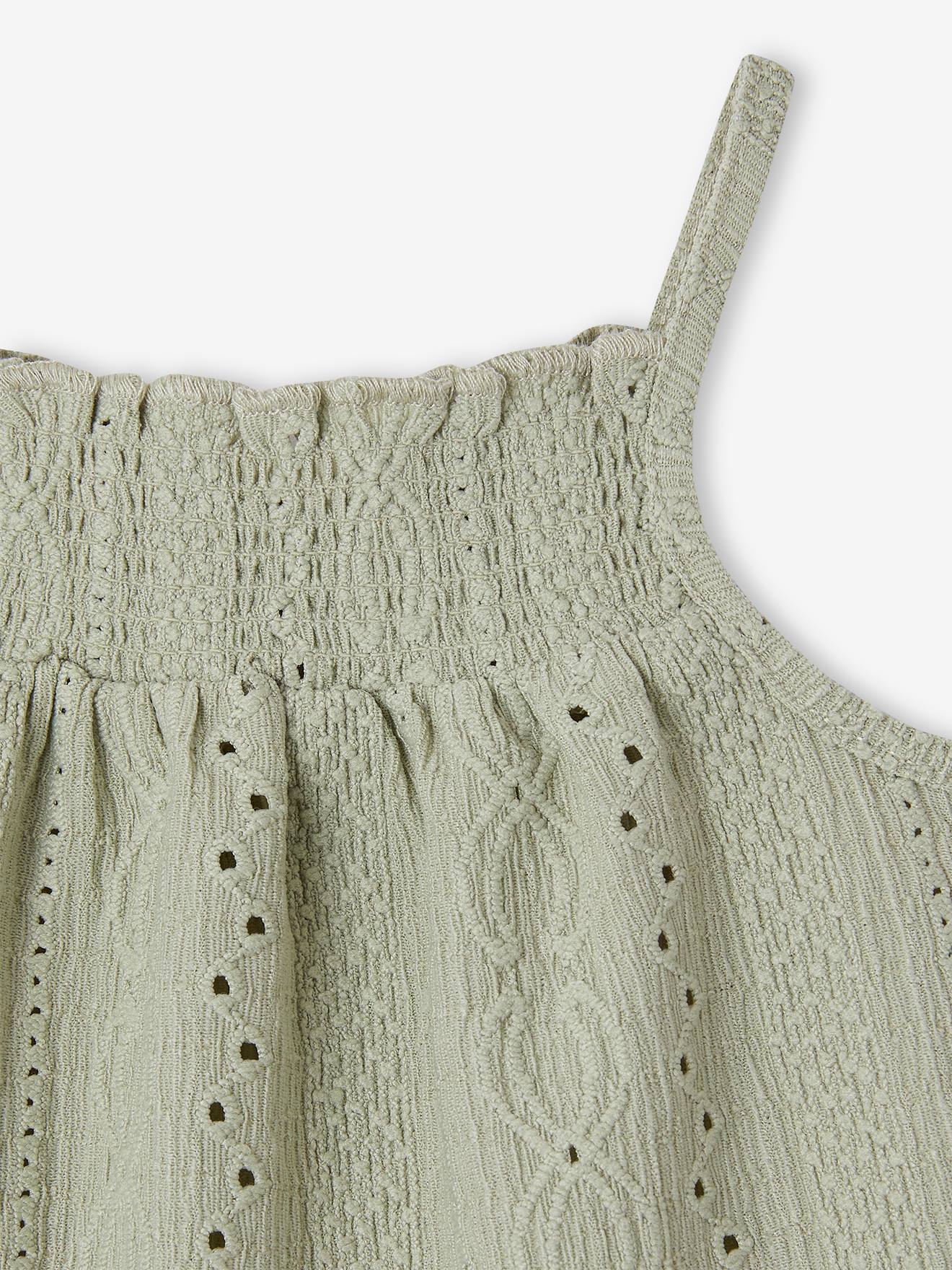 Strappy Fancy Knit Top for Babies - sage green, Baby