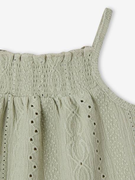 Strappy Fancy Knit Top for Babies sage green - vertbaudet enfant 