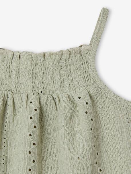 Strappy Fancy Knit Top for Babies ecru+sage green - vertbaudet enfant 