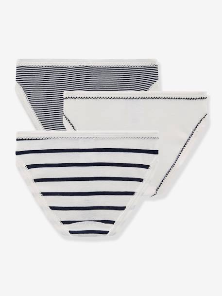 Lot de 3 culottes rayées petite fille blanc - vertbaudet enfant 