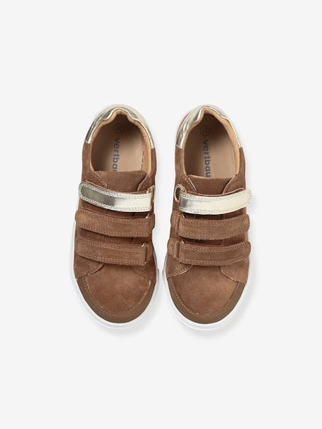 Baskets en cuir enfant blanc+marine - vertbaudet enfant 