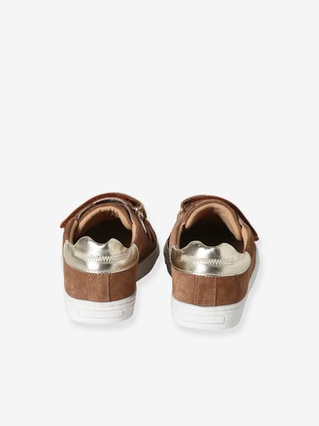 Baskets en cuir enfant blanc+marine - vertbaudet enfant 