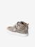 Basket bébé fille cuir à scratchs beige imprimé - vertbaudet enfant 