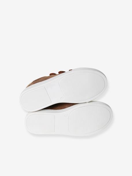 Baskets en cuir enfant blanc+marine - vertbaudet enfant 