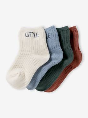 -Pack of 4 Pairs of "Little" Socks for Babies