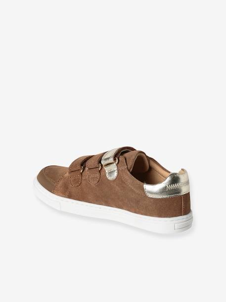 Baskets en cuir enfant blanc+marine - vertbaudet enfant 