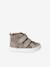 Basket bébé fille cuir à scratchs beige imprimé - vertbaudet enfant 