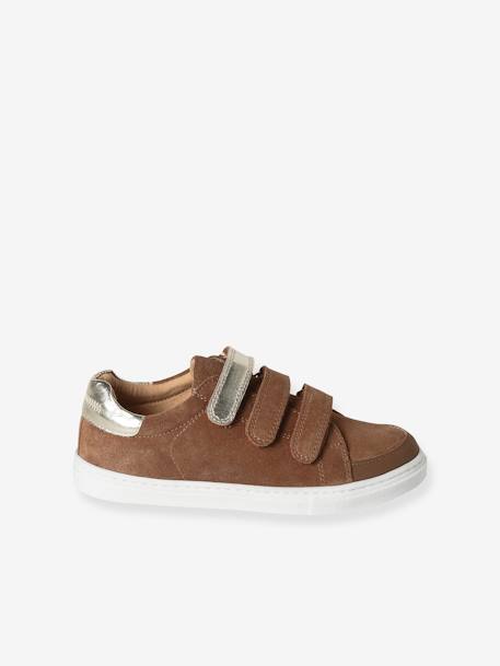 Baskets en cuir enfant blanc+marine - vertbaudet enfant 
