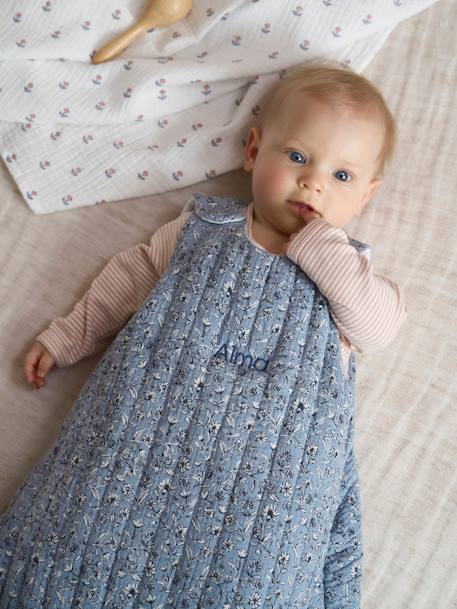 Sleeveless Baby Sleeping Bag in Cotton Gauze, INDIA printed blue - vertbaudet enfant 