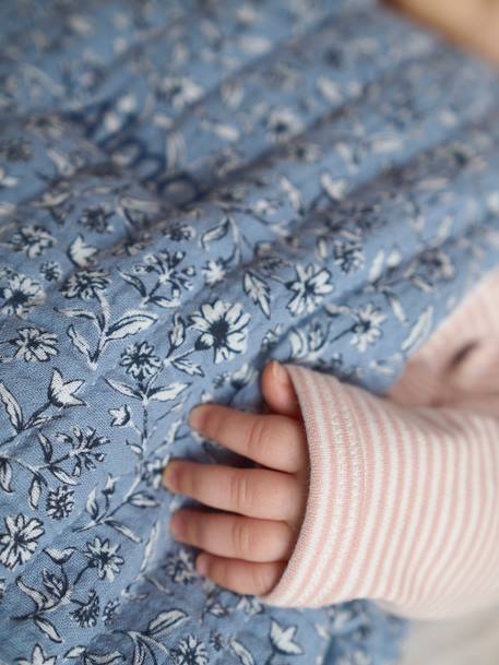 Sleeveless Baby Sleeping Bag in Cotton Gauze, INDIA printed blue - vertbaudet enfant 