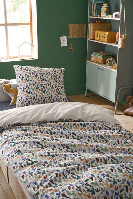 Duvet Cover + Pillowcase Set with Recycled Cotton, Mexicool multicoloured - vertbaudet enfant 