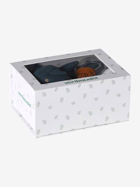 3-Piece Gift Box: Muslin Square + Soft Toy + Rattle blue+rose - vertbaudet enfant 