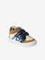Baskets bébé garçon en cuir à scratchs bleu grisé+écru - vertbaudet enfant 