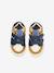 Baskets bébé garçon en cuir à scratchs bleu grisé+écru - vertbaudet enfant 