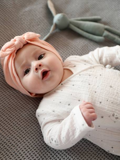 Chapeau façon foulard noué uni bébé fille rose+rose poudré - vertbaudet enfant 