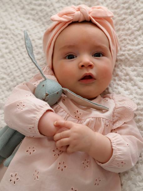 Plain Scarf Hat with Bow, for Baby Girls rose+rosy - vertbaudet enfant 
