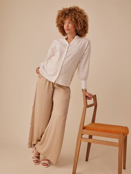 Pantalon de grossesse fluide style palazzo sable - vertbaudet enfant 