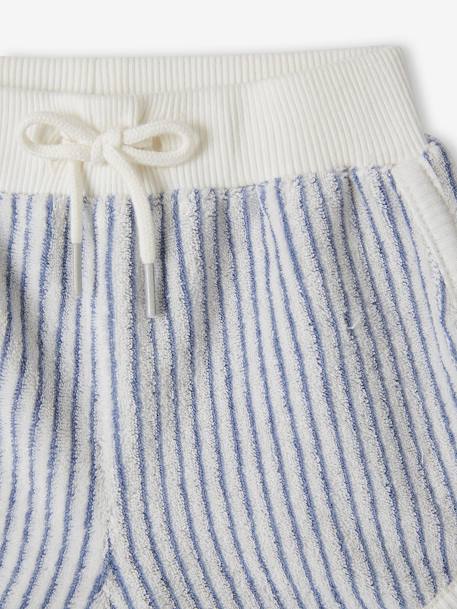 Pack of 4 Shorts in Terry Cloth, for Babies chambray blue - vertbaudet enfant 