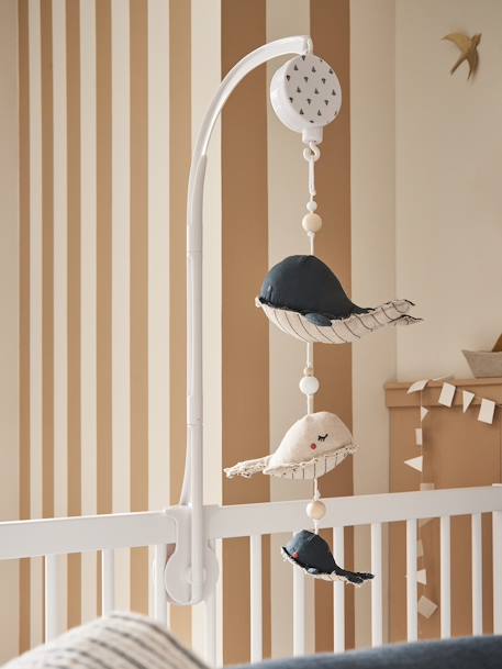 Mobile musical baleines NAVY SEA beige chiné - vertbaudet enfant 